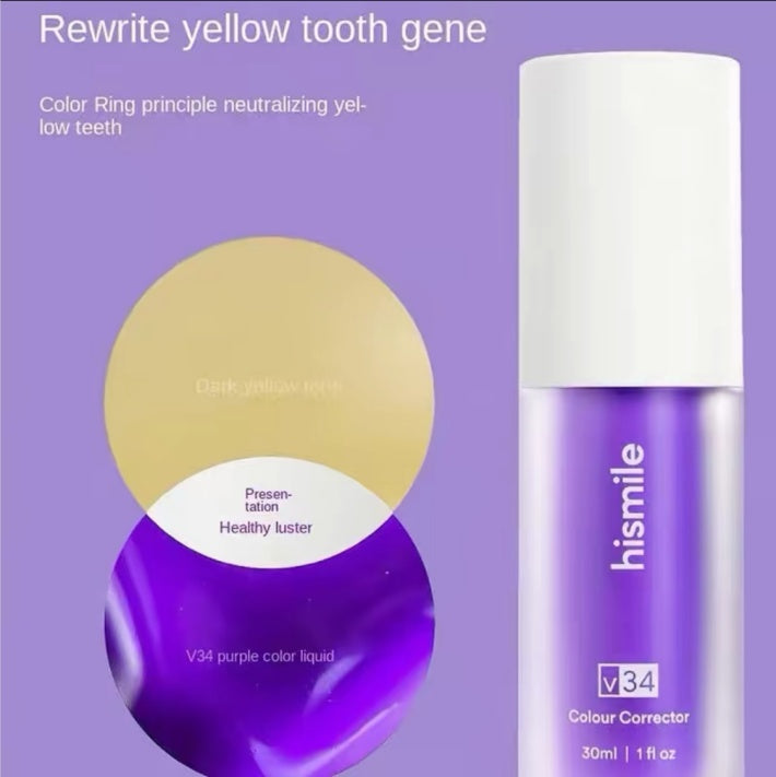 V34 Colour Corrector, Tooth Stain Removal, Teeth Whitening Booster, Purple Toothpaste, Colour Correcting, V34 Visit The  Store